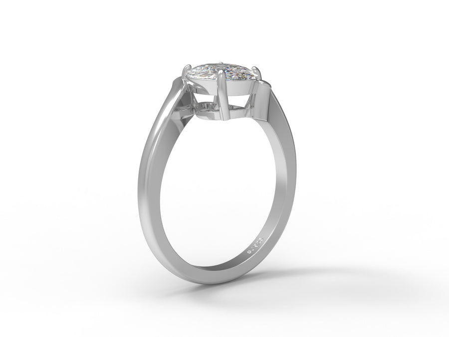 Moissanite Bypass Solitaire Twist Design Ring – Sterling Silver