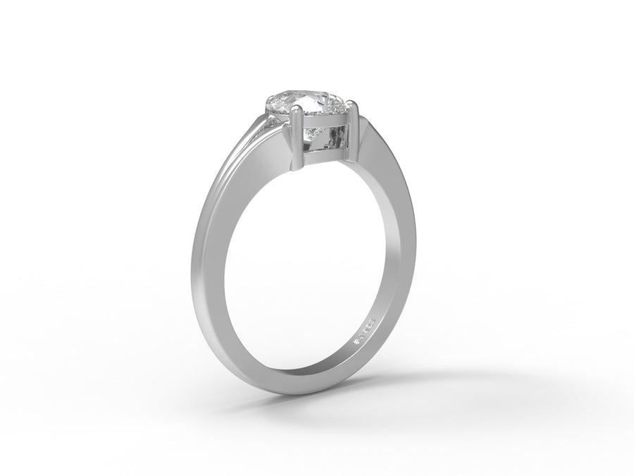 Moissanite Classic Solitaire Split Shank Ring – Sterling Silver