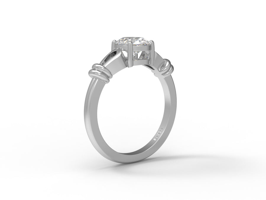 Moissanite Dual Knot Band Ring - Sterling Silver