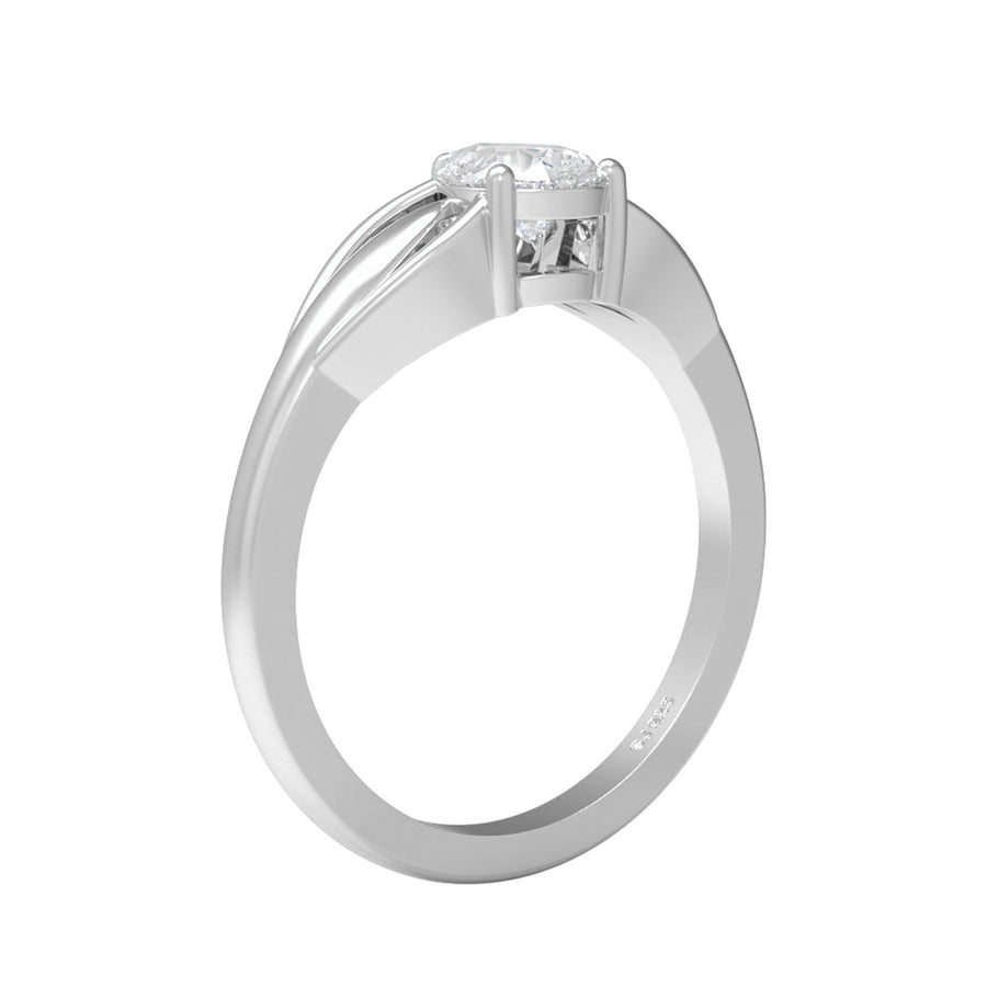 Moissanite Split Band Design Ring - Sterling Silver
