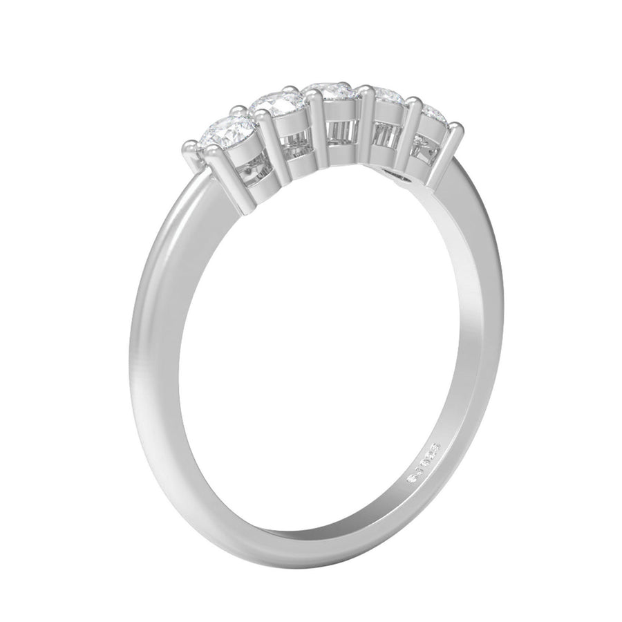 Moissanite Half Eternity Ring - Sterling Silver