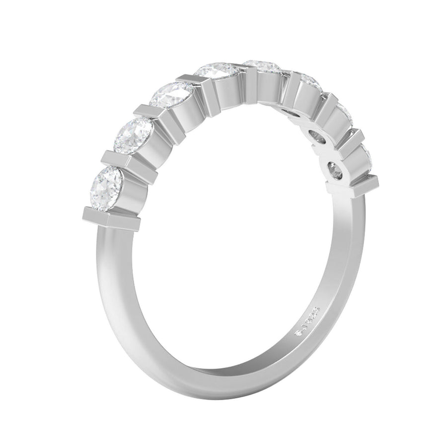 Moissanite Eternity Band Ring - Sterling Silver