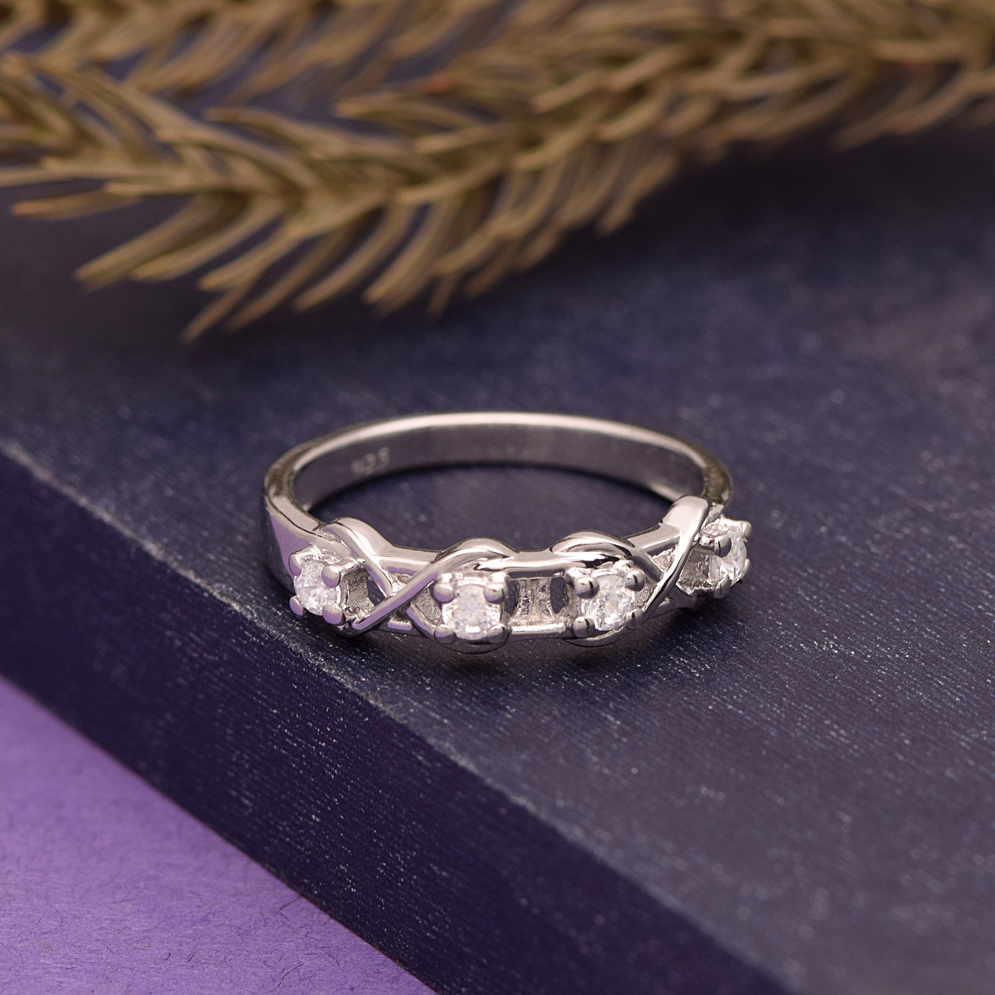 White Cubic Zircon Ring