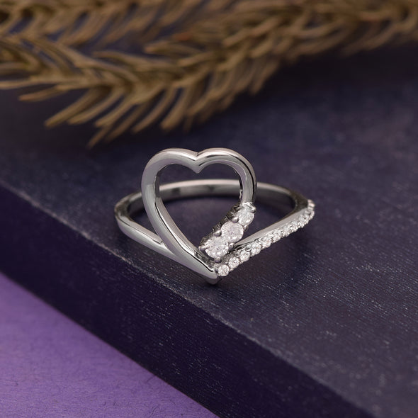 White Cubic Zircon Ring