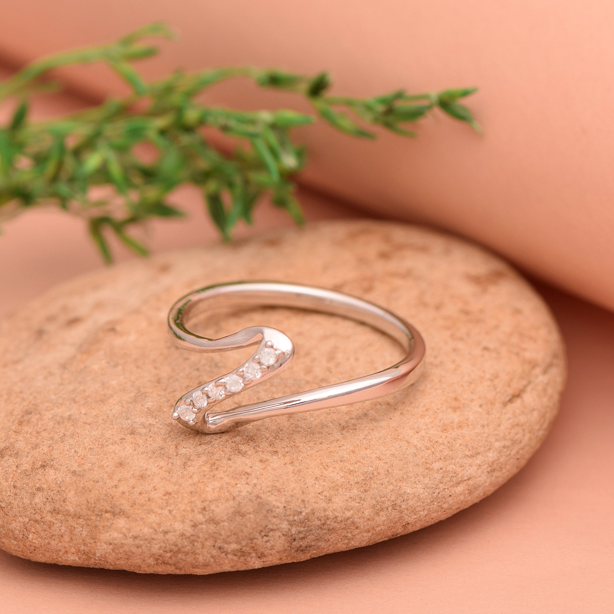 White Cubic Zircon Ring