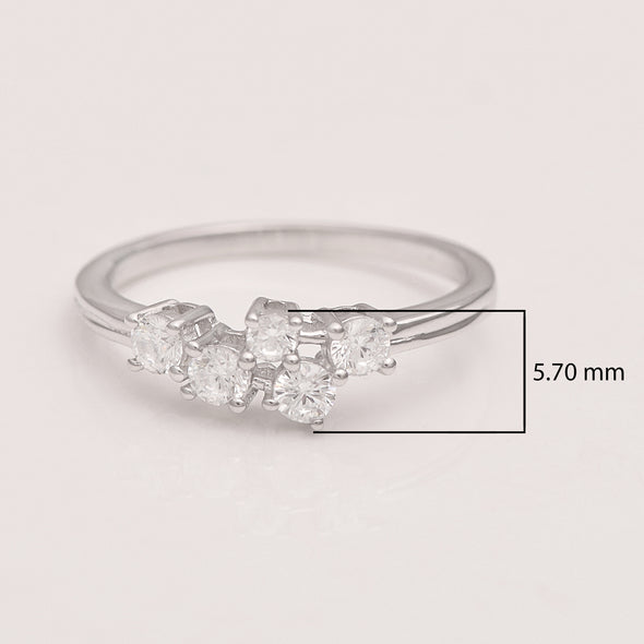 White Cubic Zircon Ring