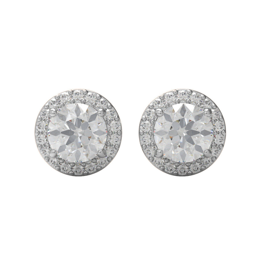 Moissanite Solitaire Halo Jewelry Set - Sterling Silver