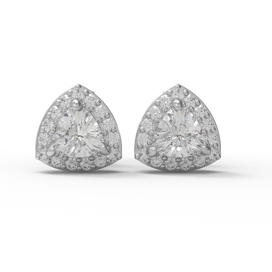 Moissanite Dainty Halo Trio Jewelry Set - Sterling Silver
