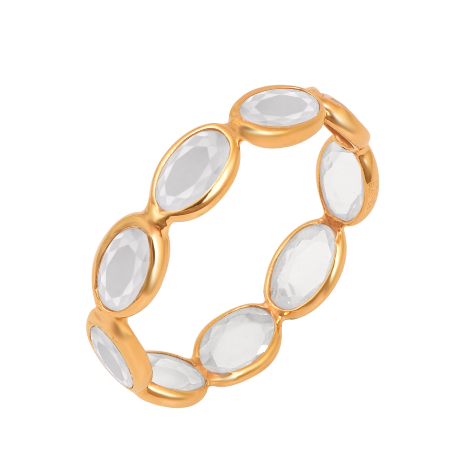 Solid Sterling Silver Eternal 0.45Ctw Simulated Diamonds Eternity Ring - Kimaya INC