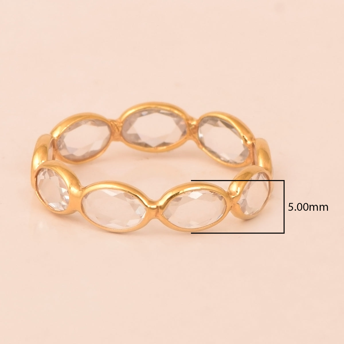 Solid Sterling Silver Eternal 0.45Ctw Simulated Diamonds Eternity Ring - Kimaya INC