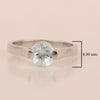 7mm Round Aquamarine Open Prong Ring for Women in 925 Sterling Silver - Kimaya INC