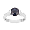7mm Round Blue Sapphire Open Prong Ring for Women in 925 Sterling Silver - Kimaya INC