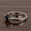 7mm Round Blue Sapphire Open Prong Ring for Women in 925 Sterling Silver - Kimaya INC
