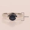 7mm Round Blue Sapphire Open Prong Ring for Women in 925 Sterling Silver - Kimaya INC