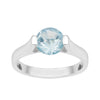 7mm Round Blue Topaz Open Prong Ring for Women in 925 Sterling Silver - Kimaya INC