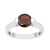 7mm Round Garnet Open Prong Ring for Women in 925 Sterling Silver - Kimaya INC