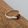 7mm Round Garnet Open Prong Ring for Women in 925 Sterling Silver - Kimaya INC