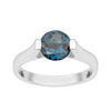 7mm Round London Blue Topaz Open Prong Ring for Women in 925 Sterling Silver - Kimaya INC