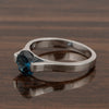 7mm Round London Blue Topaz Open Prong Ring for Women in 925 Sterling Silver - Kimaya INC