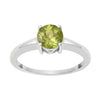 925 Sterling Silver Round 6 MM Peridot Solitaire Women Ring - Kimaya INC