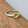 925 Sterling Silver Round 6 MM Peridot Solitaire Women Ring - Kimaya INC