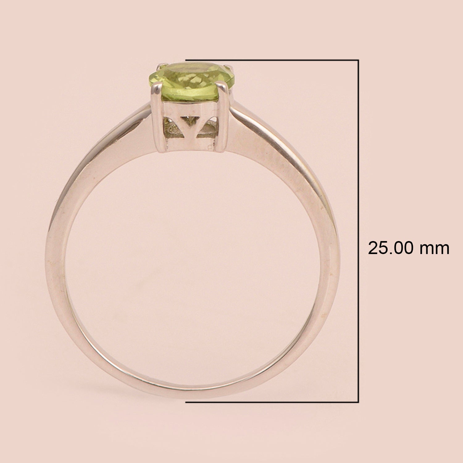 925 Sterling Silver Round 6 MM Peridot Solitaire Women Ring - Kimaya INC