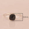 925 Sterling Silver Cushion 8mm Black Spinel Gemstone Stackable Band Ring - Kimaya INC
