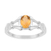 925 Sterling Silver Oval 7x5mm Citrine Gemstone Stacking Ring - Kimaya INC