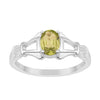 925 Sterling Silver Oval 7x5mm Peridot Gemstone Stacking Ring - Kimaya INC