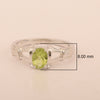 925 Sterling Silver Oval 7x5mm Peridot Gemstone Stacking Ring - Kimaya INC