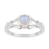 925 Sterling Silver Oval 7x5mm Moonstone Gemstone Stacking Ring - Kimaya INC