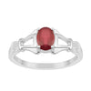925 Sterling Silver Oval 7x5mm Ruby Gemstone Stacking Ring - Kimaya INC