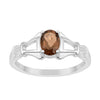 925 Sterling Silver Oval 7x5mm Smoky Quartz Gemstone Stacking Ring - Kimaya INC