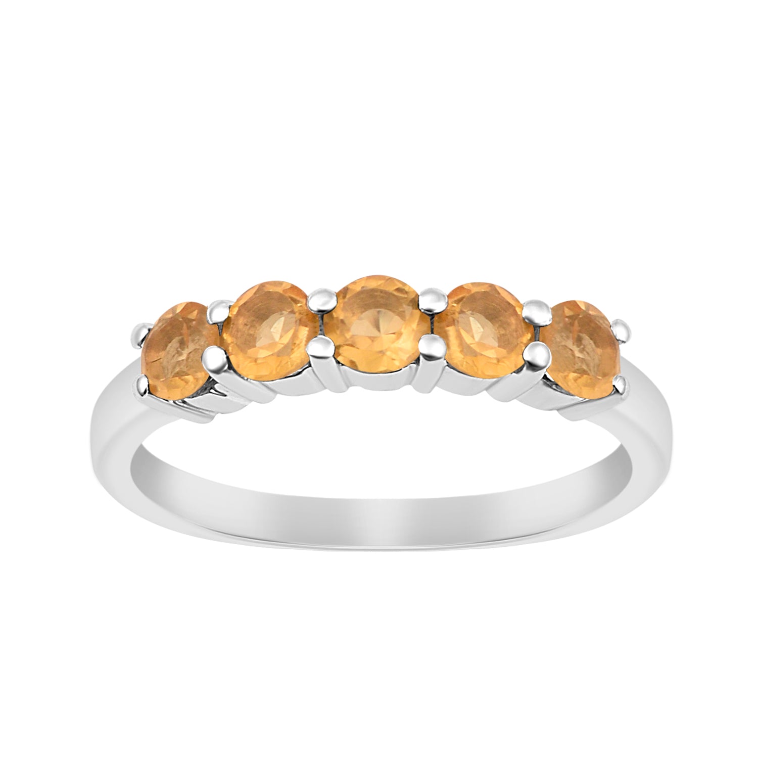 Half-Eternity Citrine Gemstone Stackable Women Wedding Ring - Kimaya INC