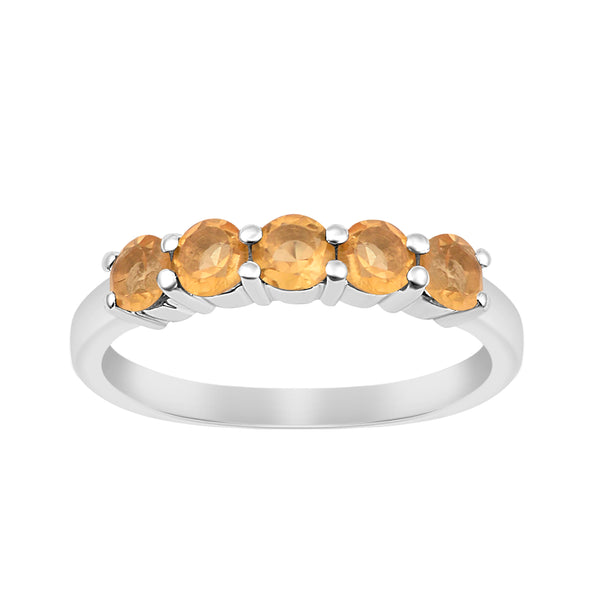 Half-Eternity Citrine Gemstone Stackable Women Wedding Ring - Kimaya INC
