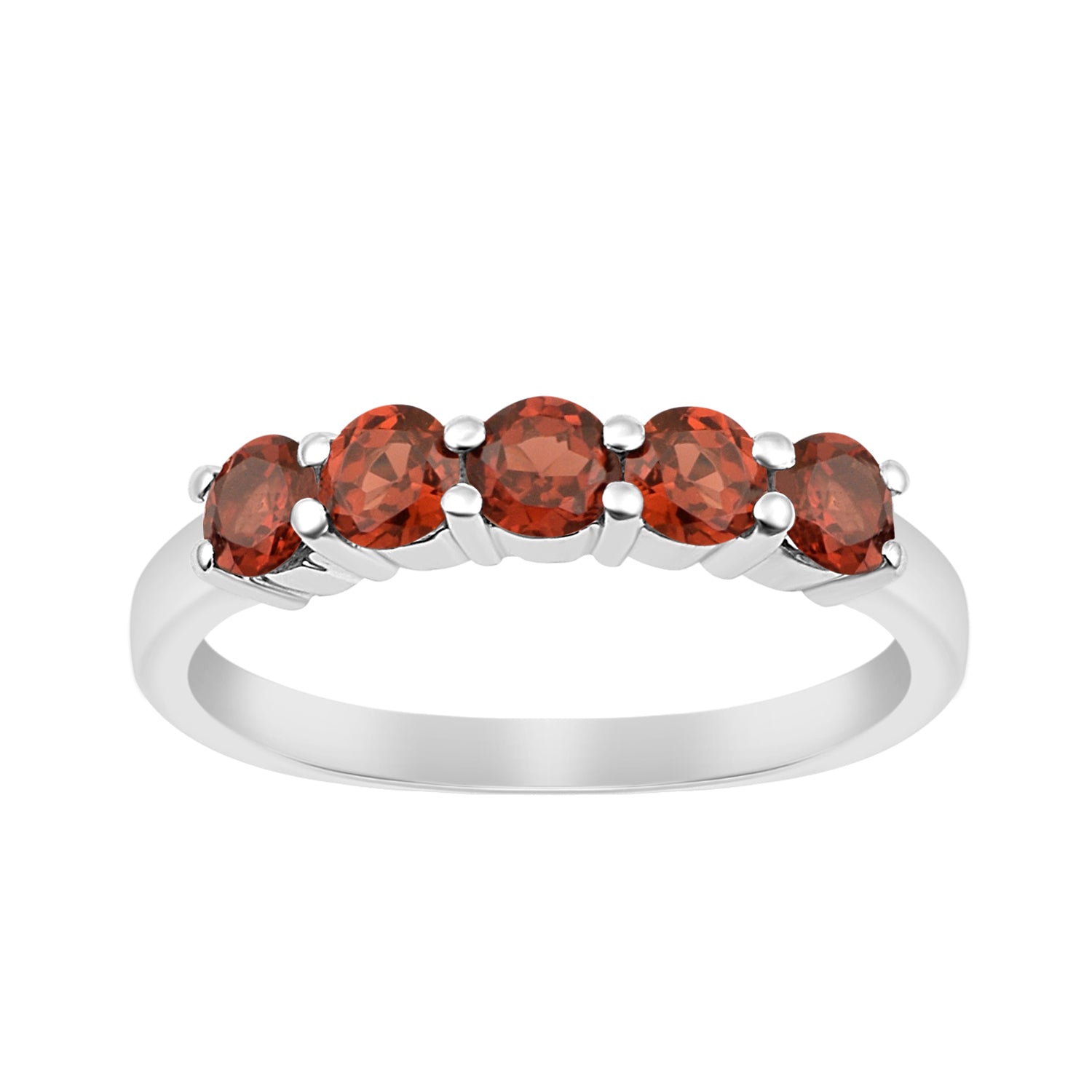 Half-Eternity Garnet Gemstone Stackable Women Wedding Ring - Kimaya INC