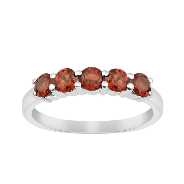 Half-Eternity Garnet Gemstone Stackable Women Wedding Ring - Kimaya INC