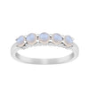 Half-Eternity Moonstone Gemstone Stackable Women Wedding Ring - Kimaya INC