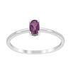Dainty 925 Sterling Silver Stackable Oval-Shaped Amethyst Women Ring - Kimaya INC