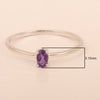 Dainty 925 Sterling Silver Stackable Oval-Shaped Amethyst Women Ring - Kimaya INC