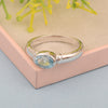 Dainty 925 Sterling Silver Stackable Oval-Shaped 1 Ctw Aquamarine Women Ring - Kimaya INC