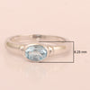 Dainty 925 Sterling Silver Stackable Oval-Shaped 1 Ctw Aquamarine Women Ring - Kimaya INC