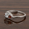 925 Sterling Silver 0.55 Ctw Aquamarine 3-Stone Women's Engagement Ring - Kimaya INC
