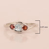925 Sterling Silver 0.55 Ctw Aquamarine 3-Stone Women's Engagement Ring - Kimaya INC