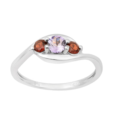 925 Sterling Silver Three-Stone Oval 1.35 Ctw Tanzanite Women's Ring - Kimaya INC