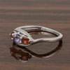 925 Sterling Silver Three-Stone Oval 1.35 Ctw Tanzanite Women's Ring - Kimaya INC