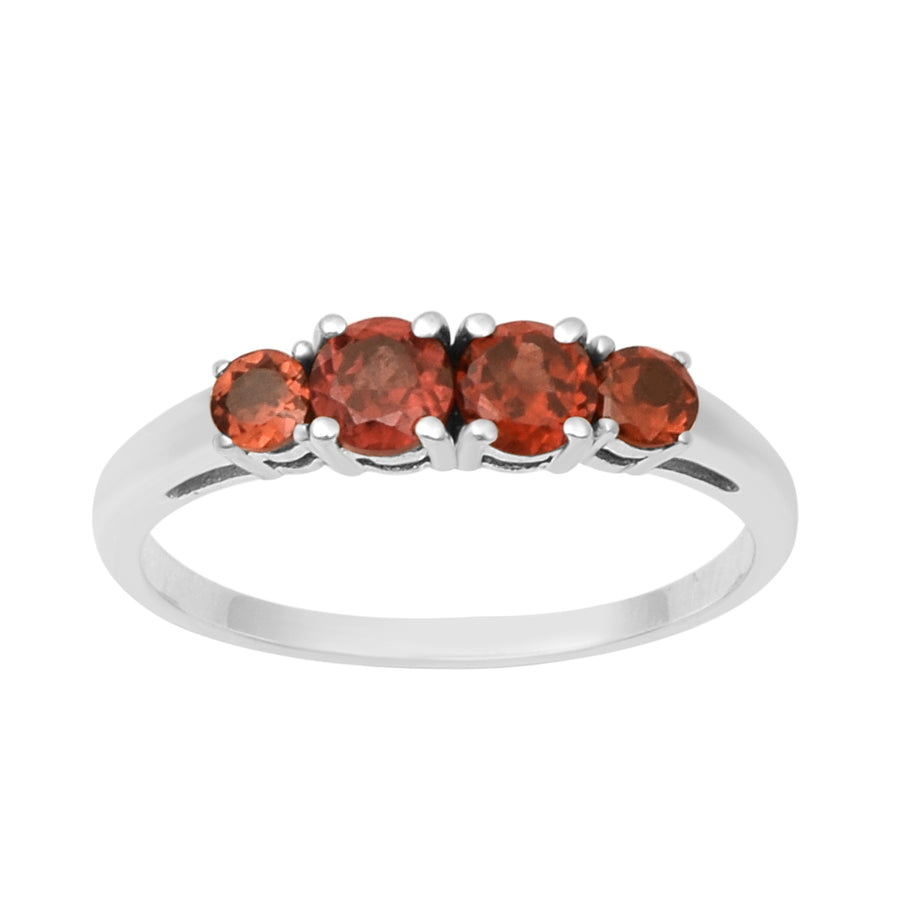 Round Cut 3.85 Carat Garnet Gemstone 925 Sterling Silver Women Engagement Ring