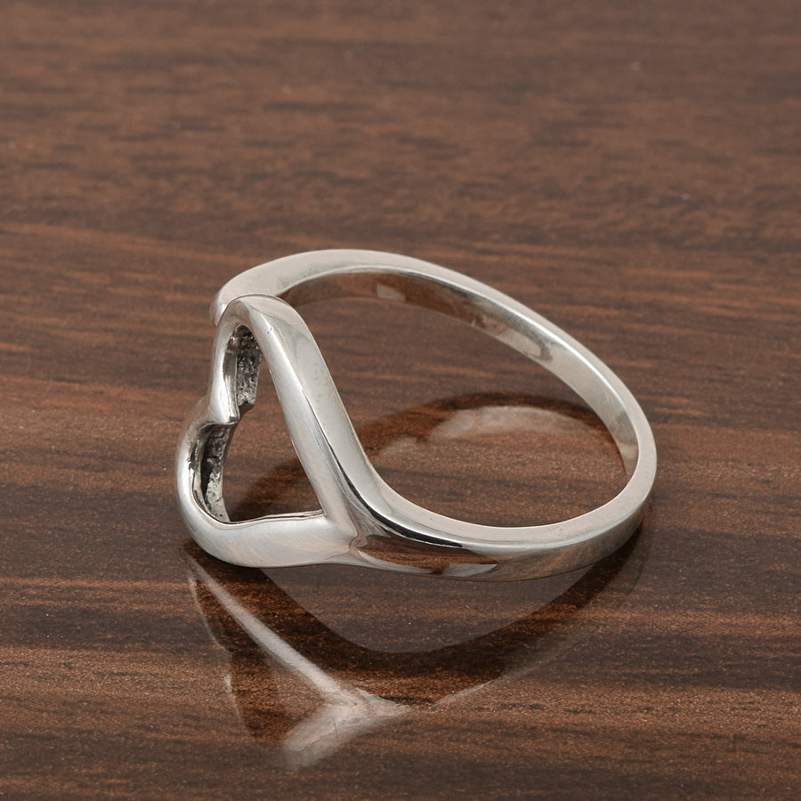 Sterling Silver 925 Simple Minimalist Heart Finger Rings