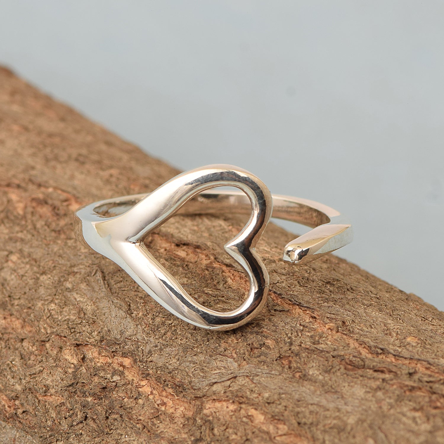 Sterling Silver 925 Simple Minimalist Heart Finger Rings - Kimaya INC