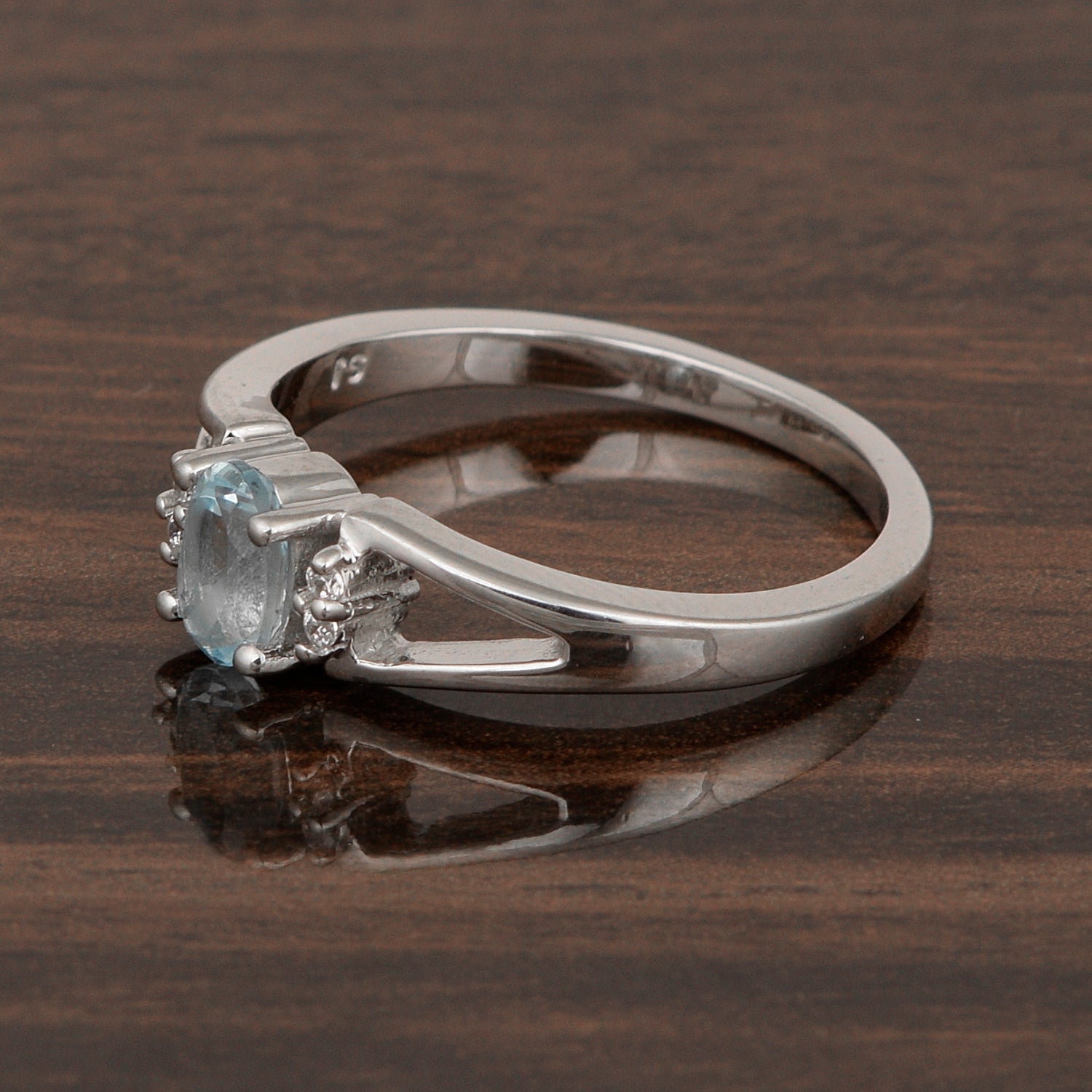 Classic Oval 6X4 MM Blue Topaz Solitaire Engagement 925 Sterling Silver Rings for Women - Kimaya INC